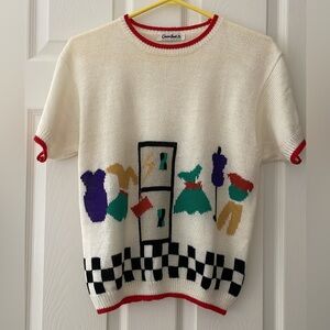 Cream Sweater with Colorful Design
